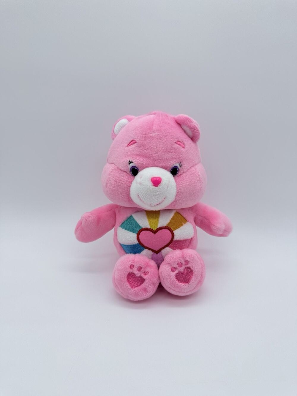 Care Bears Pink HOPEFUL HEART Teddy Bear Soft Plush Stuffed Animal Toy 8.5” 2015